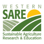 Western SARE logo with an icon of farm fields and a sun in green and yellow.